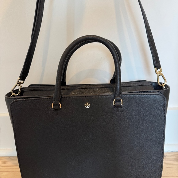 Tory Burch Black Leather Tote/Laptop Bag - Picture 3 of 14